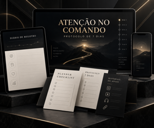 Atenção no Comando — protocolo digital de 7 dias, diário e materiais de apoio